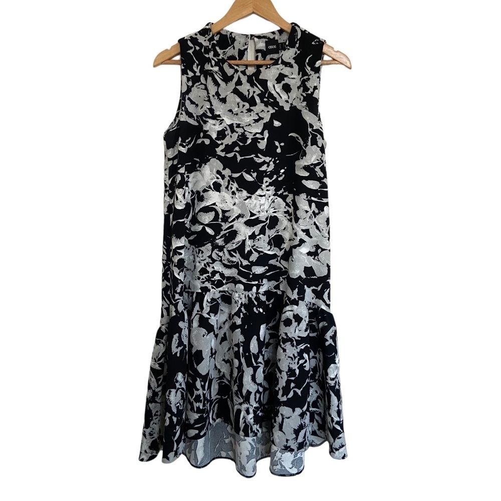 ASOS Floral Ruffle Pleated Dress